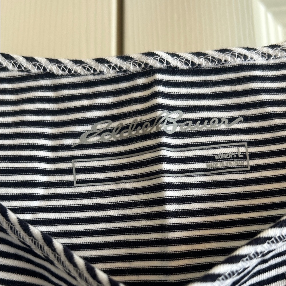 NWT: Eddie Bauer Sport Black/White and Pink/White Striped Tank Tops - Picture 4 of 10